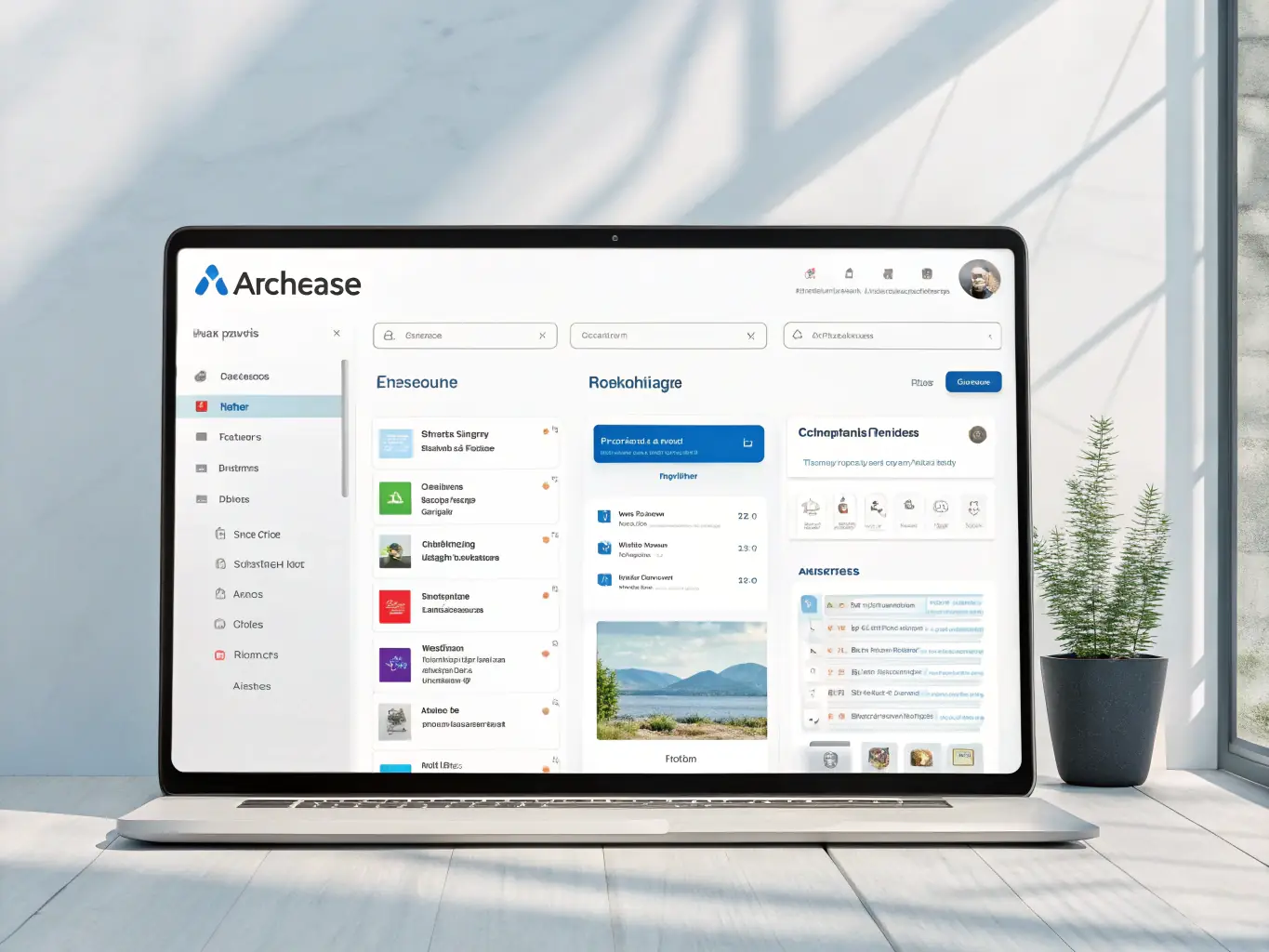 A clean, modern interface of Arhivator Pro's document management system, displaying intuitive navigation and document organization features. The image should convey ease of use and efficiency.