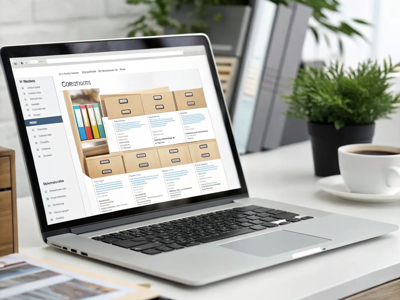 An organized digital archive within Arhivator Pro, showcasing the platform's ability to categorize and store documents efficiently. The interface is clean and user-friendly, emphasizing ease of use.